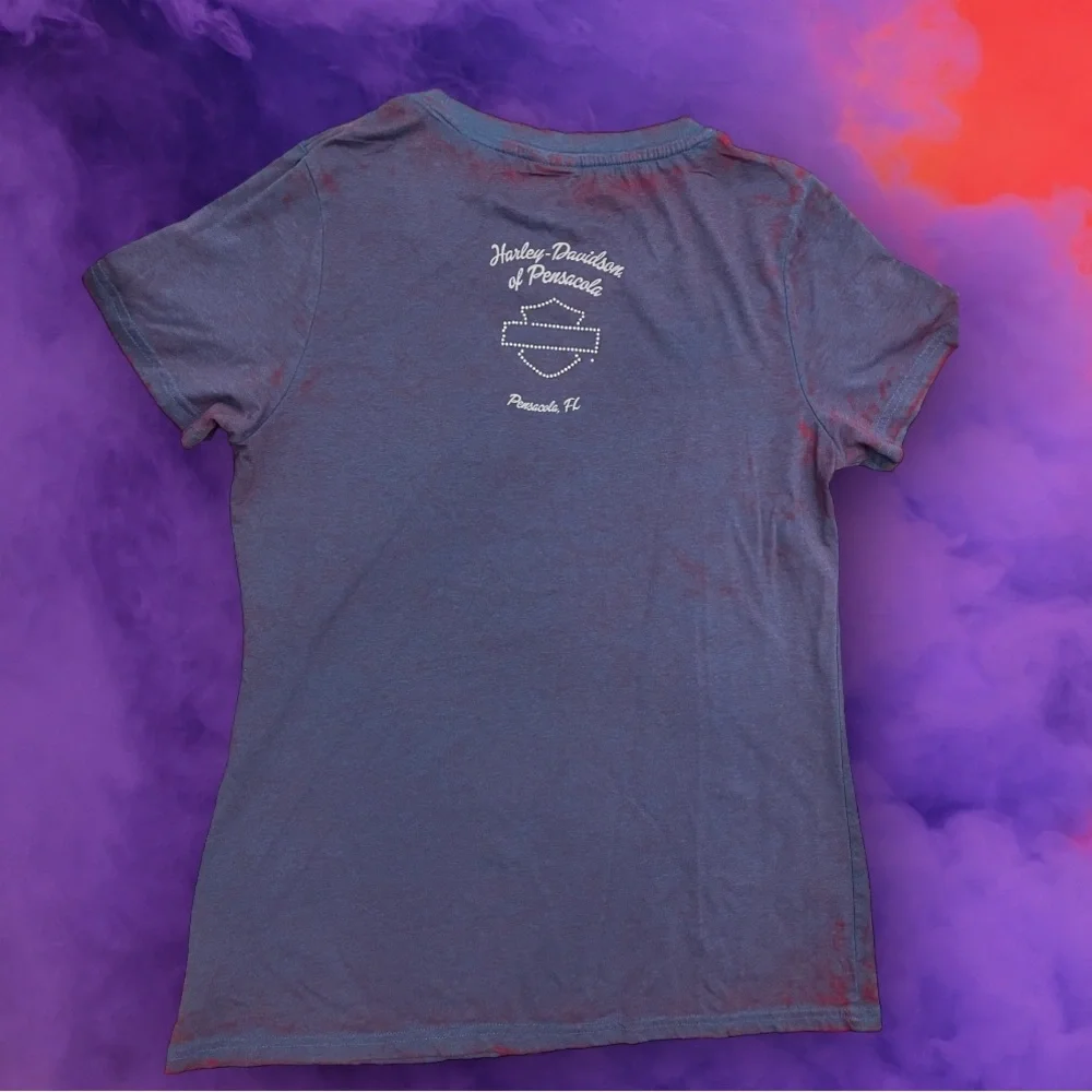 Harley Davidson Rhinestone Detailed T-Short - Picture 2 of 10